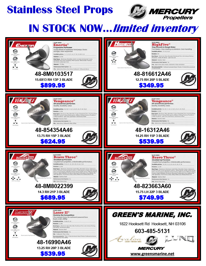 Specials Green's Marine Hooksett New Hampshire